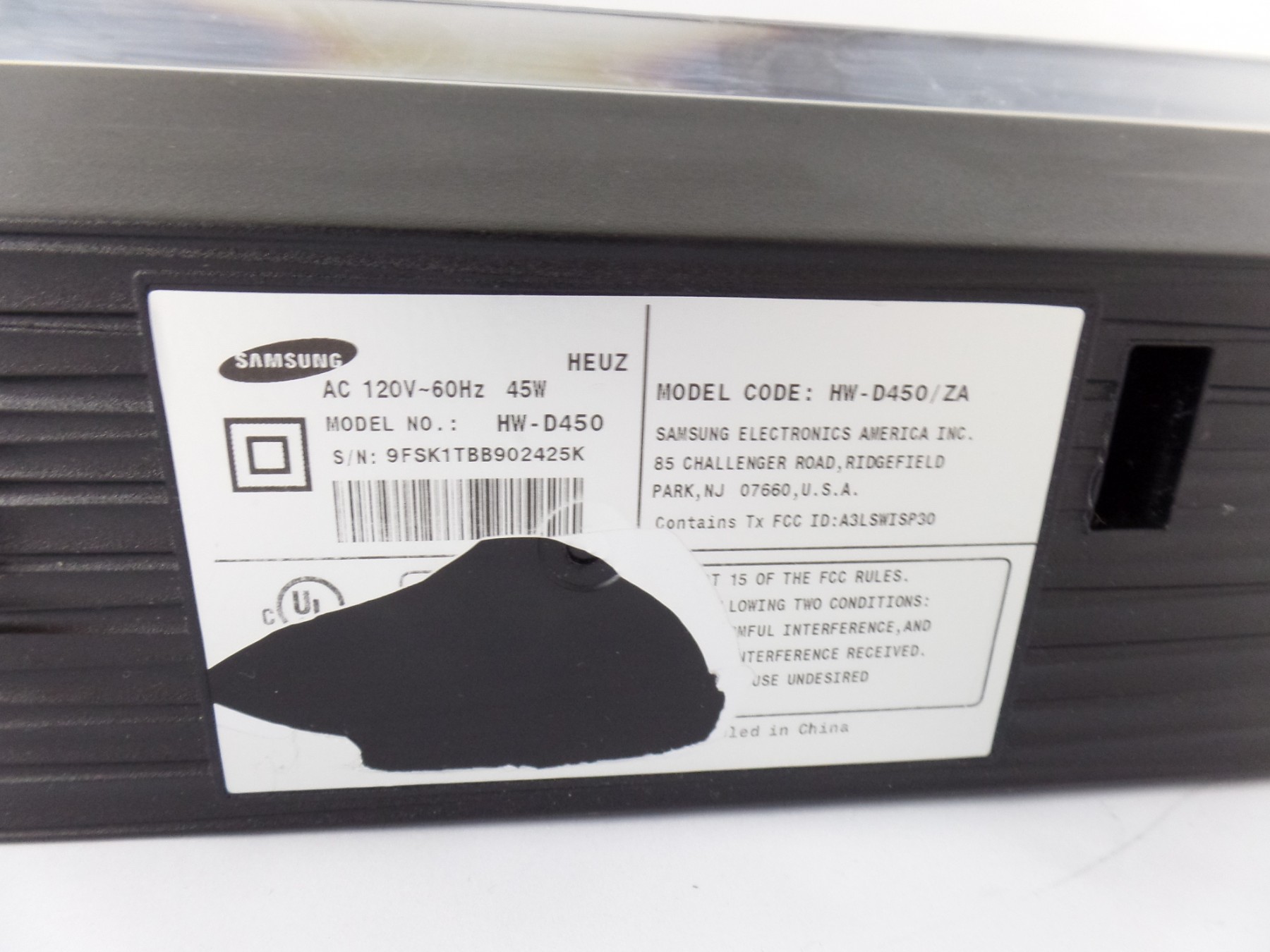 2.1 Samsung HWD450 Soundbar w/ PSWD450 Wireless Subwoofer and Remote