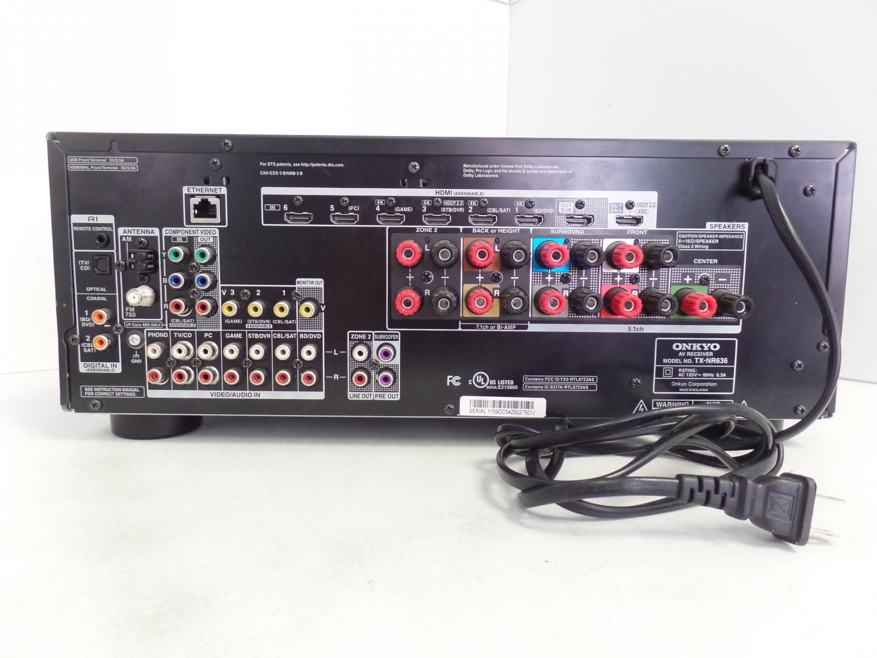 Home Theater 7.2 AV Receiver Onkyo TXNR636 for parts 11