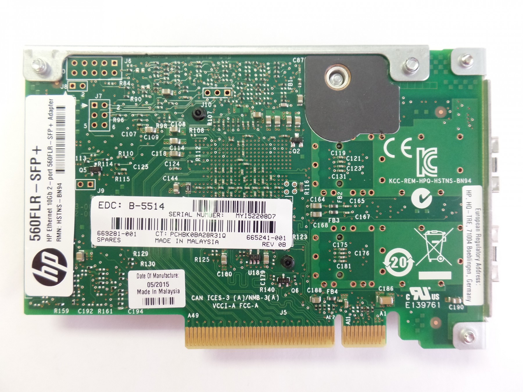 HP 10GB 2port 560FLR SFP+ Adapter HSTNSBN94 665243B21