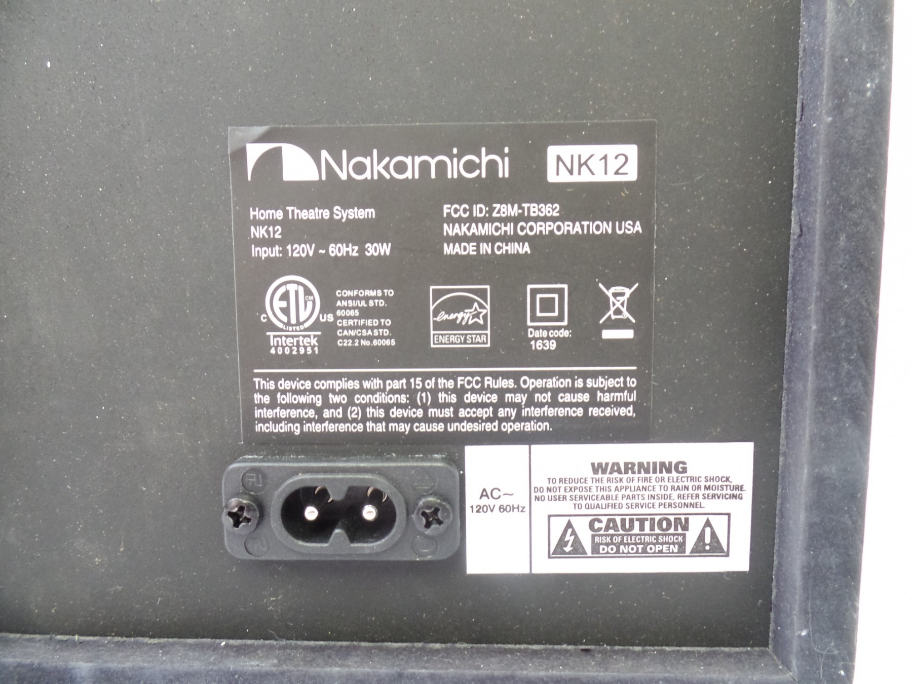 nakamichi home theater system nk12
