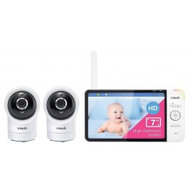 VTech RM7764-2HD 7" HD Video Baby Monitor with 2 Wi-Fi Cameras White OB