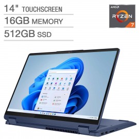 Lenovo Flex 5 14" 1920x1200 Touch Ryzen 7 7730U 16GB 512GB SSD W11H 2in1 Laptop