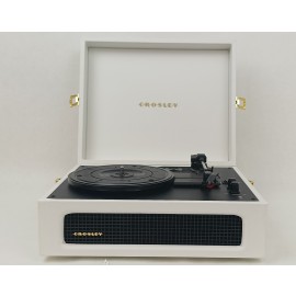 Crosley CR8017B-WH Voyager Vintage Portable Vinyl Record Player-U