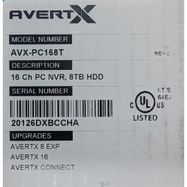 AvertX 16Ch 4K NVR Security System AVX-PC168T 8TB + 8x 4K Bullet Cameras HD438IR