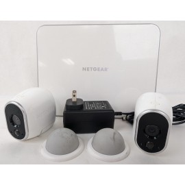 Netgear VMB3000 Arlo Base Station Hub +  2 Surveillance Security Cameras - used