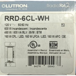Lutron RRD-6CL-WH RadioRa 2 CFL/LED Dimmer - BN