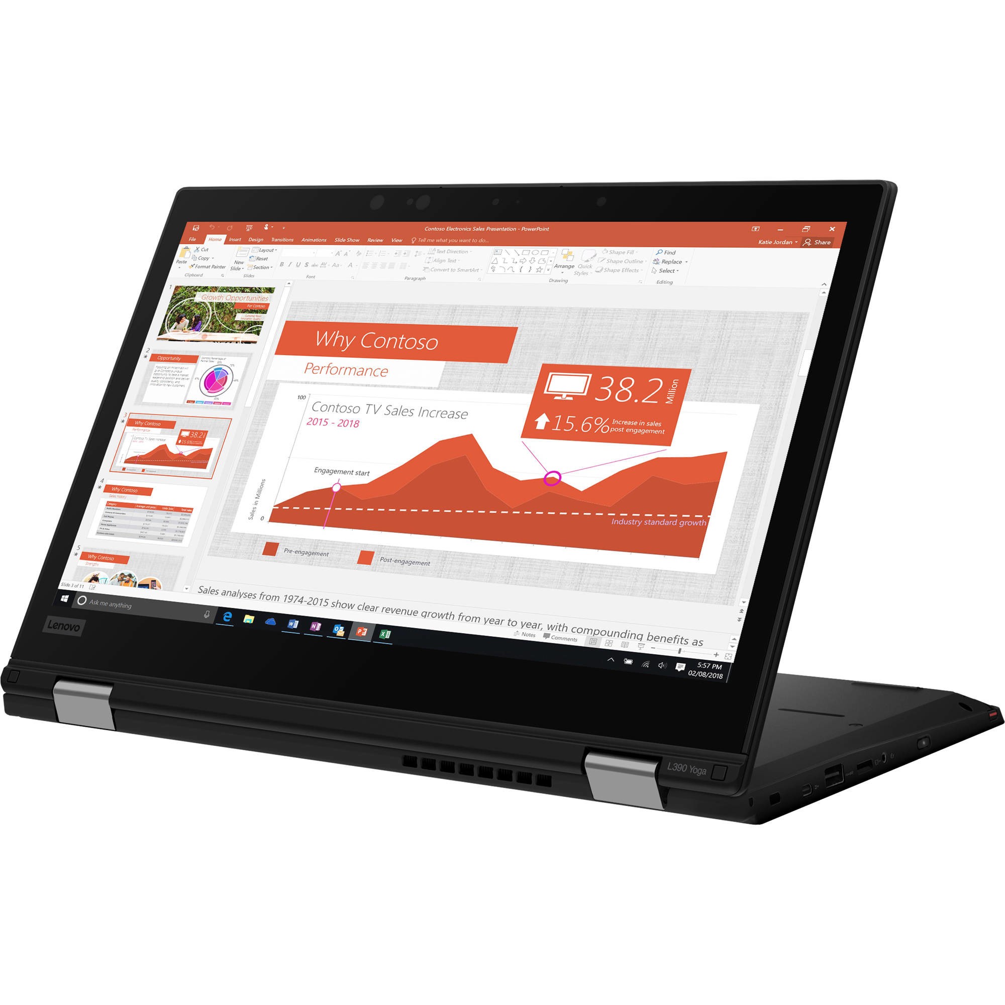 Lenovo ThinkPad L390 Yoga 13.3" FHD Touch i5-8265U 1.6GHz 8GB 256GB W10P Black