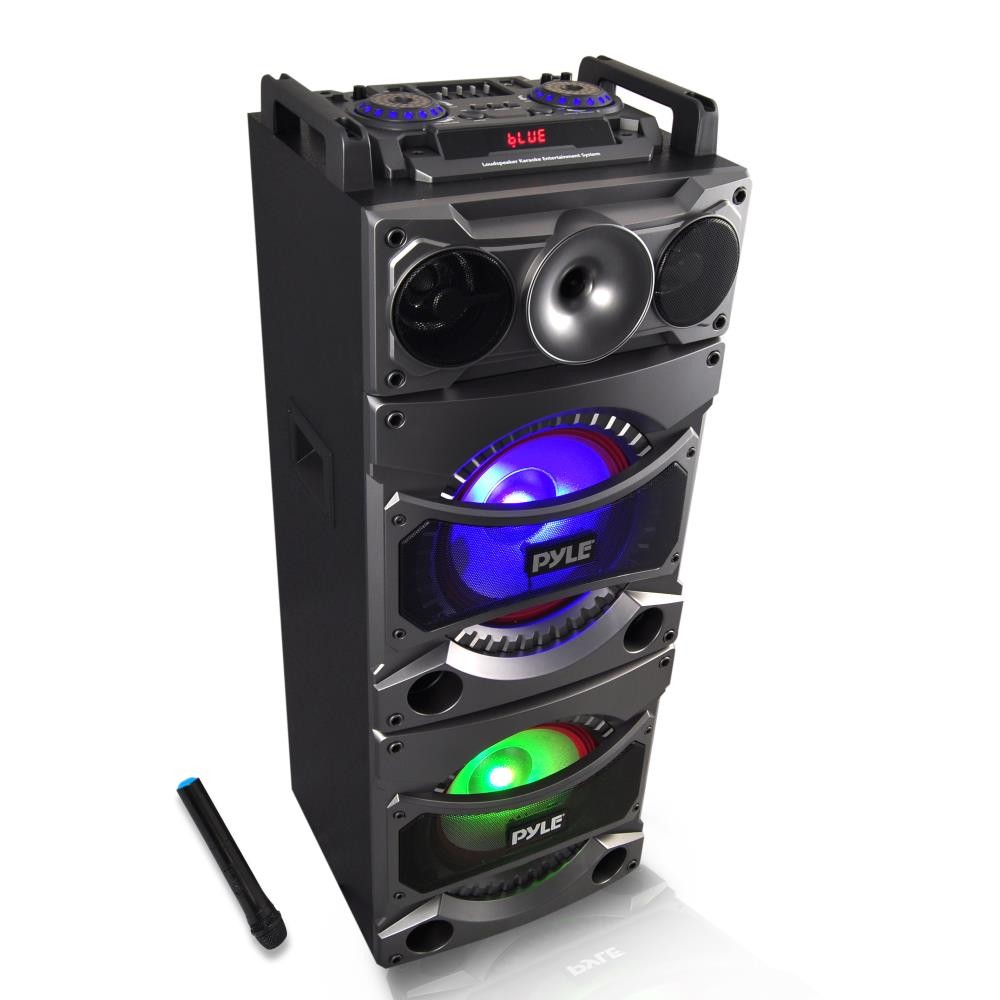 Pyle PSUFM1038BT Bluetooth Loudspeaker Karaoke Entertainment System Wireless Mic