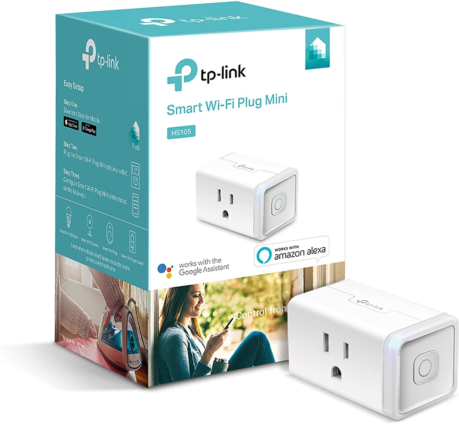 TP-Link Smart Wi-Fi Plug Mini HS105 Google Assistant Amazon Alexa 0184500045 BN