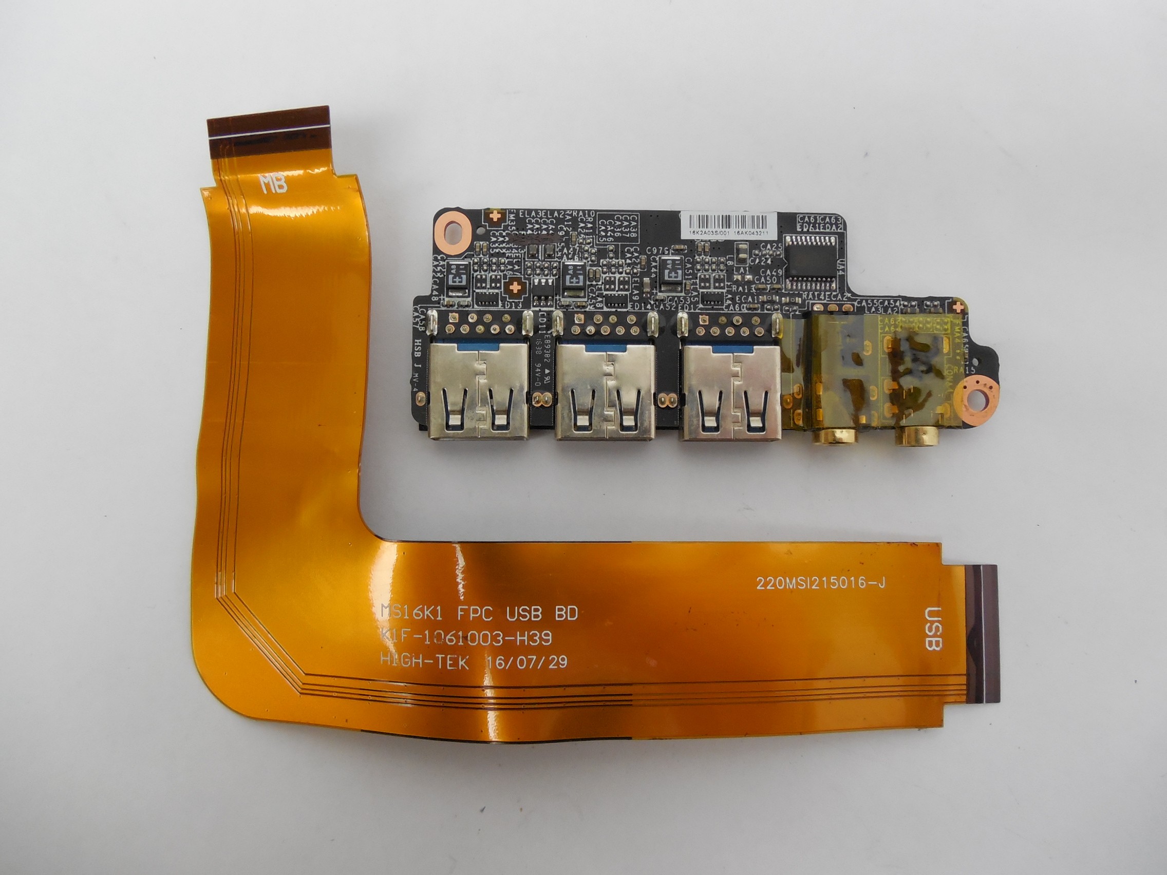 USB Audio Boars 16K2A03S/001 with Cable K1F-1061003-H39 for MSI GS63VR-6RF-001US