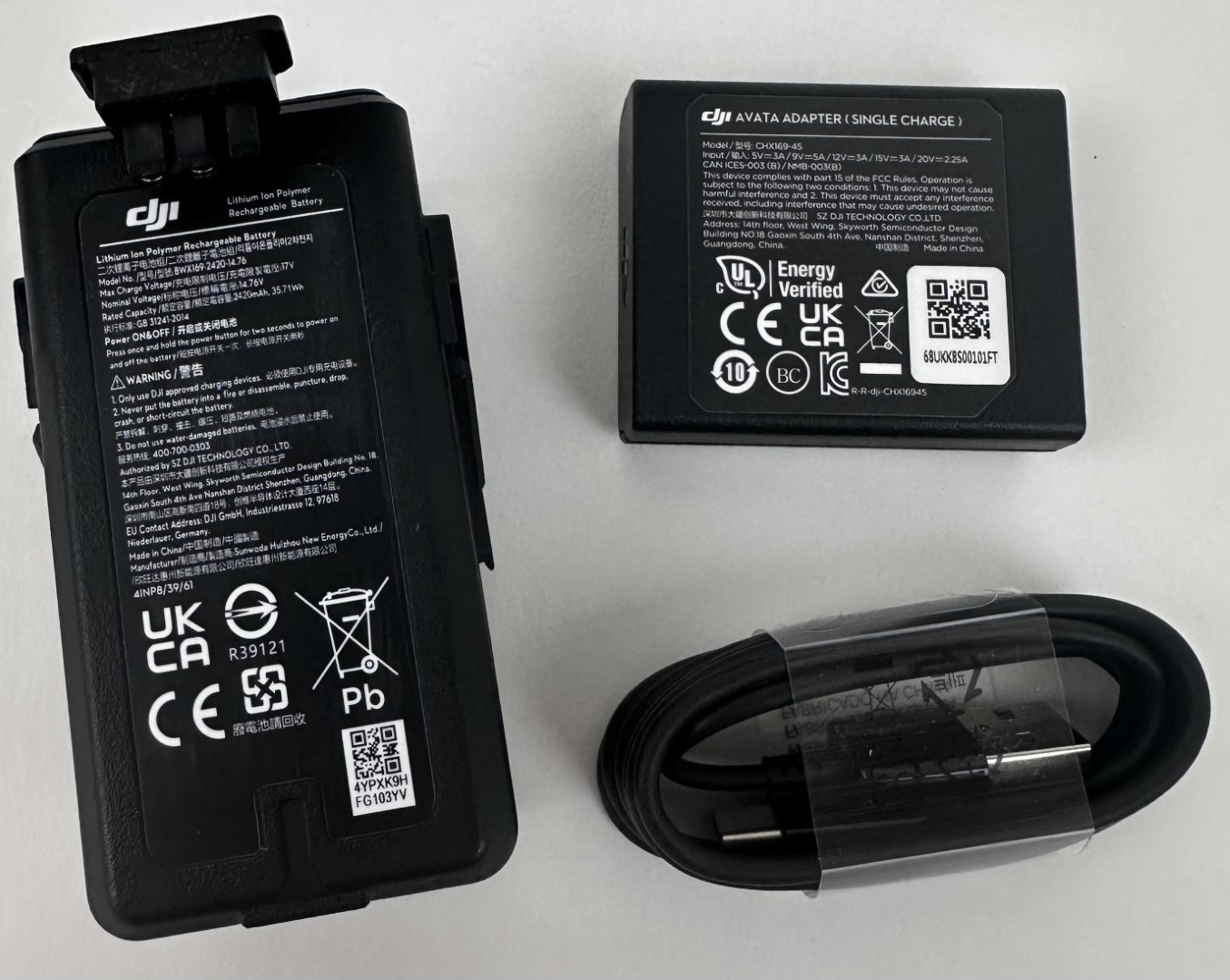 DJI BWX169-2420-14.76 Battery for DJI Avata Drone QF2W4K w/ Adapter U2