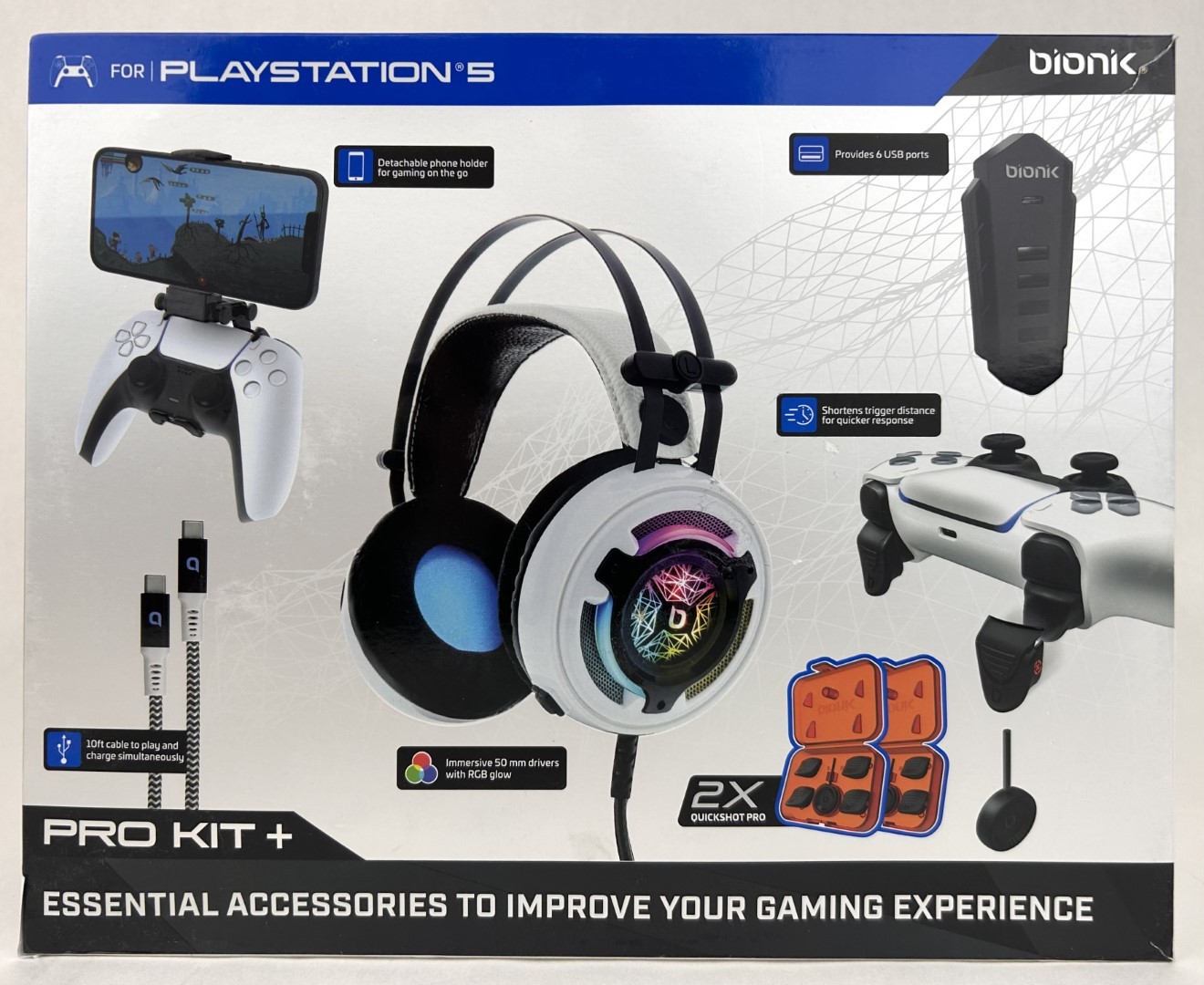Bionik Pro Kit+ For PS5 PlayStation 5 w/ 2x Quickshot Pro - OB