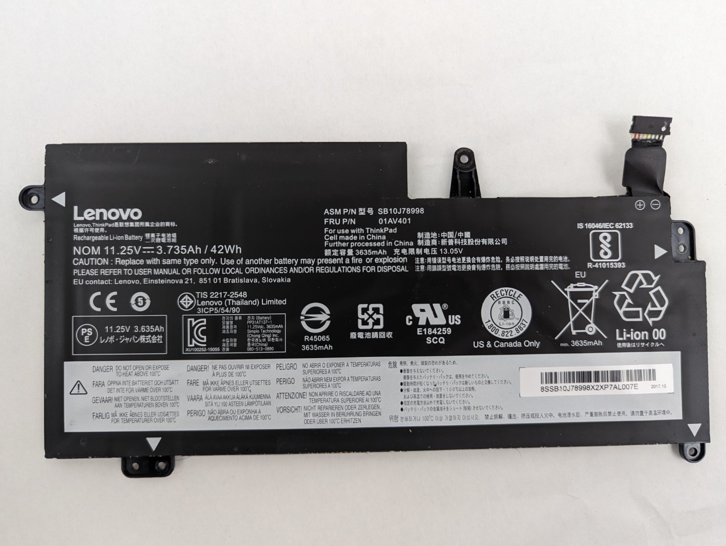 Genuine Battery 01AV401 for Lenovo Chromebook 13 20GL