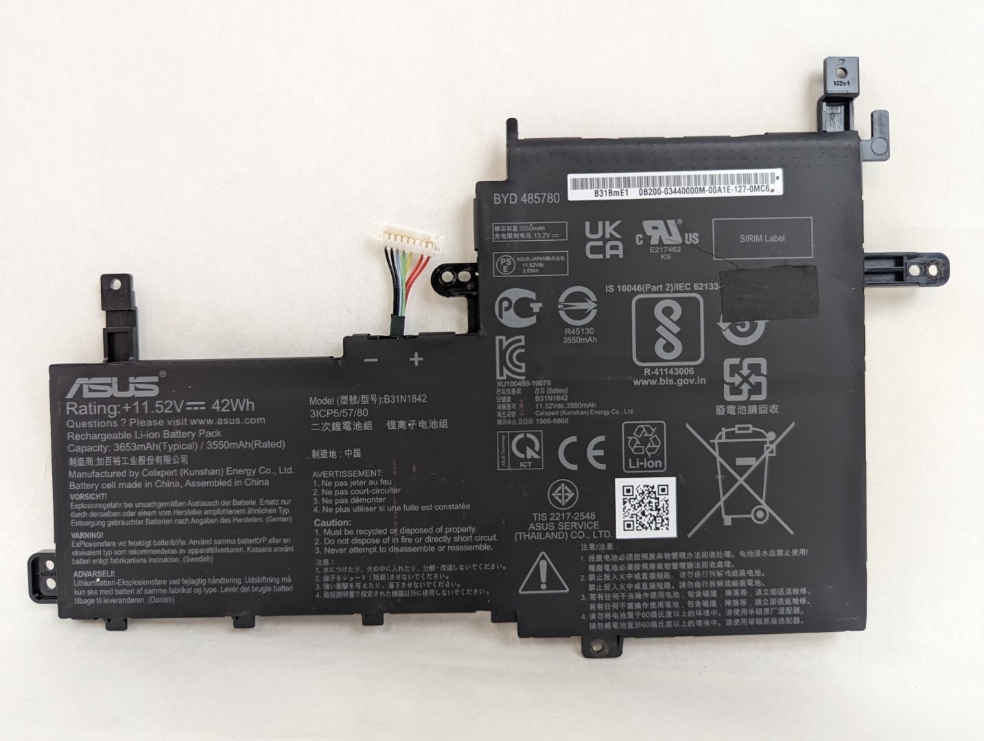 OEM Genuine Battery B31N1842 3ICP5/57/80 for Asus K513E