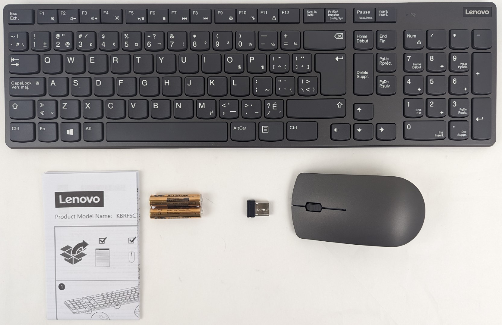 Lenovo A940 Wireless Keyboard and Mouse Combo French Canadian 01AH895