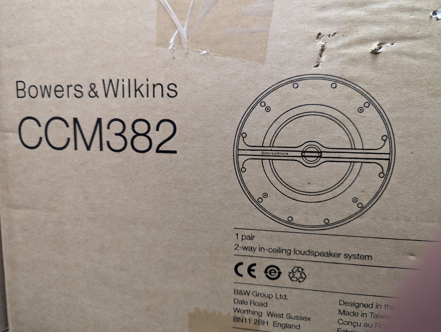 Bowers & Wilkins CI300 Series 8" In-Ceiling Speakers 1 speaker CCM382 (Each)