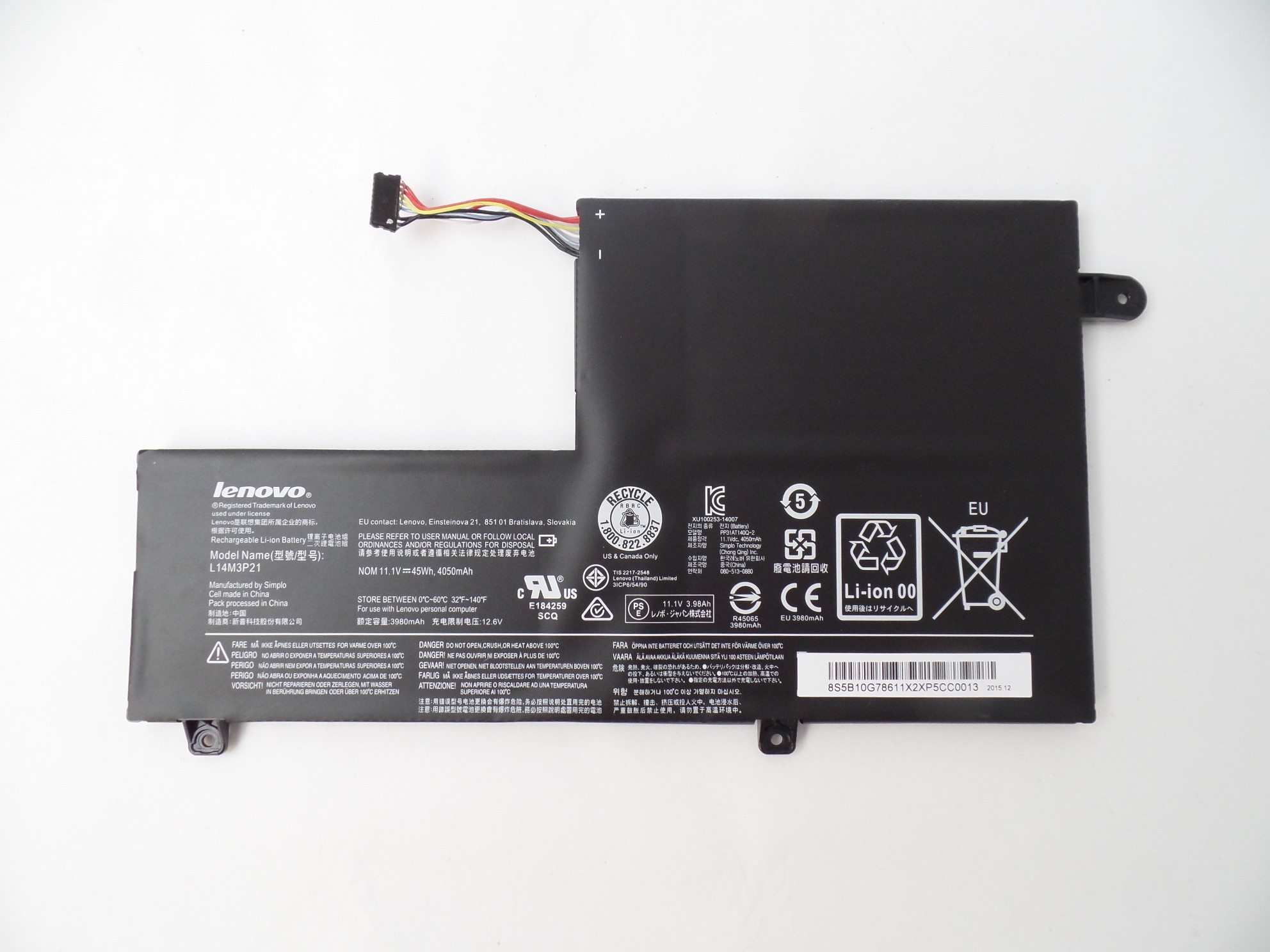 OEM Genuine Battery for Lenovo Flex 3 1580 L14M3P21
