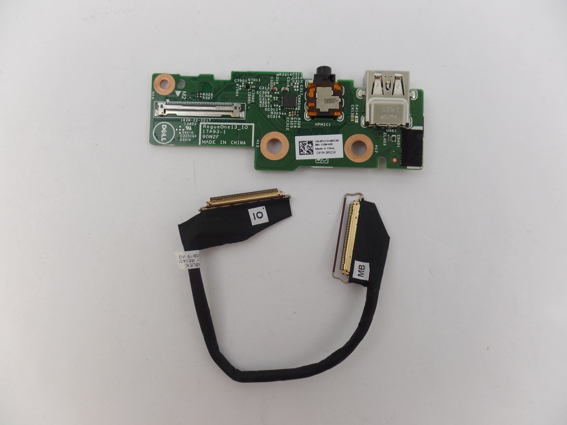 OEM USB Audio Card Reader Board w/ Cable Dell Inspiron 7386 PG21H