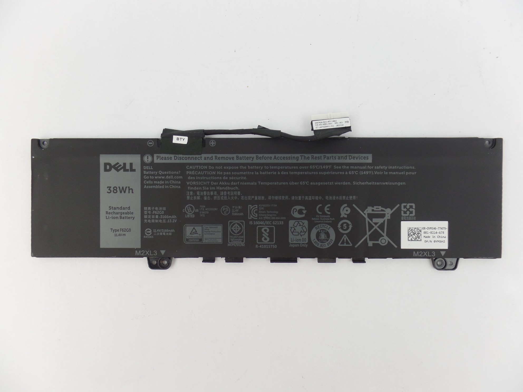 OEM Genuine Battery F62G0 for Dell Inspiron 7386 