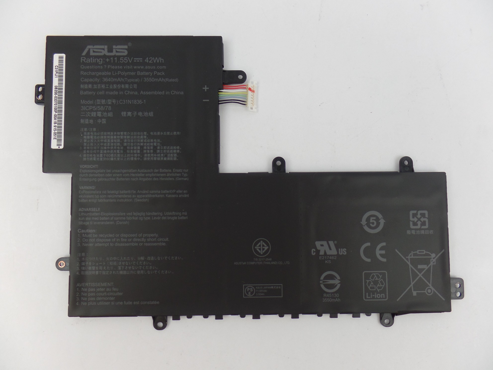 OEM Genuine Battery C31N1836-1 for Asus Chromebook C204EE-YS01-GR