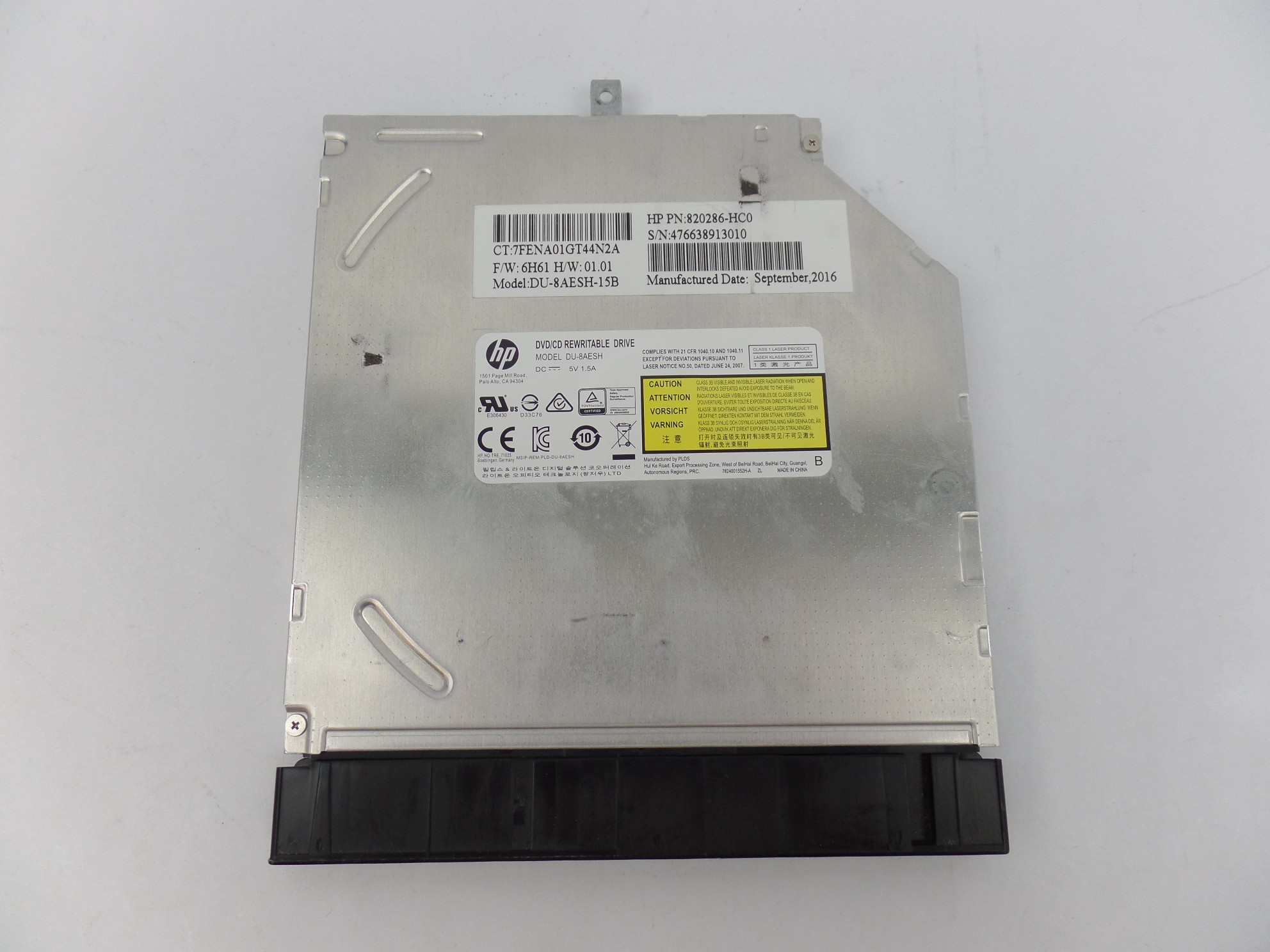 OEM DVD-RW Drive for HP 17-x115DX 820286-HC0 with Bezel