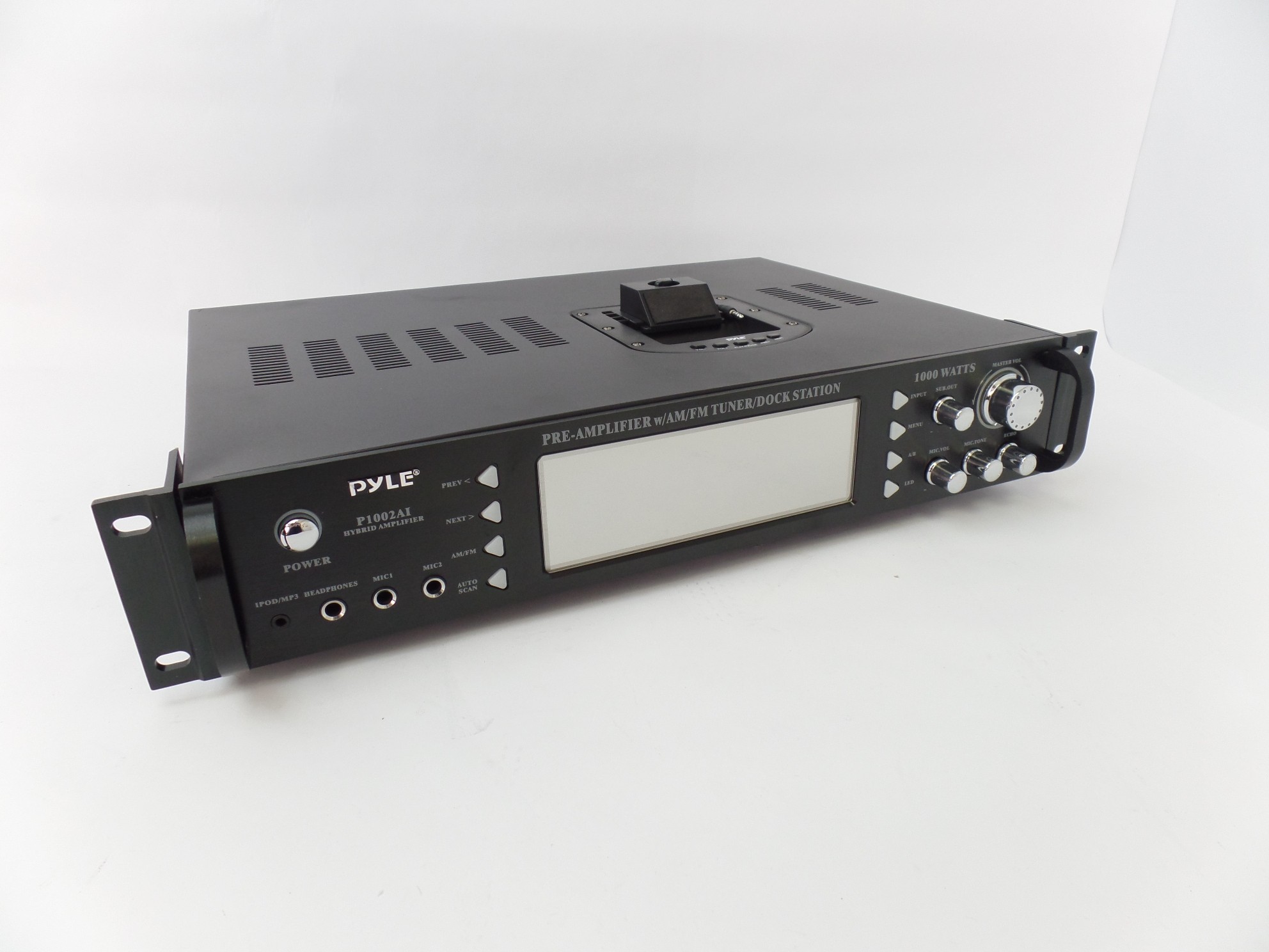Pyle P1002AI 1000 Watts Hybrid Pre-Amplifier AM FM Tuner Dock Station For Parts