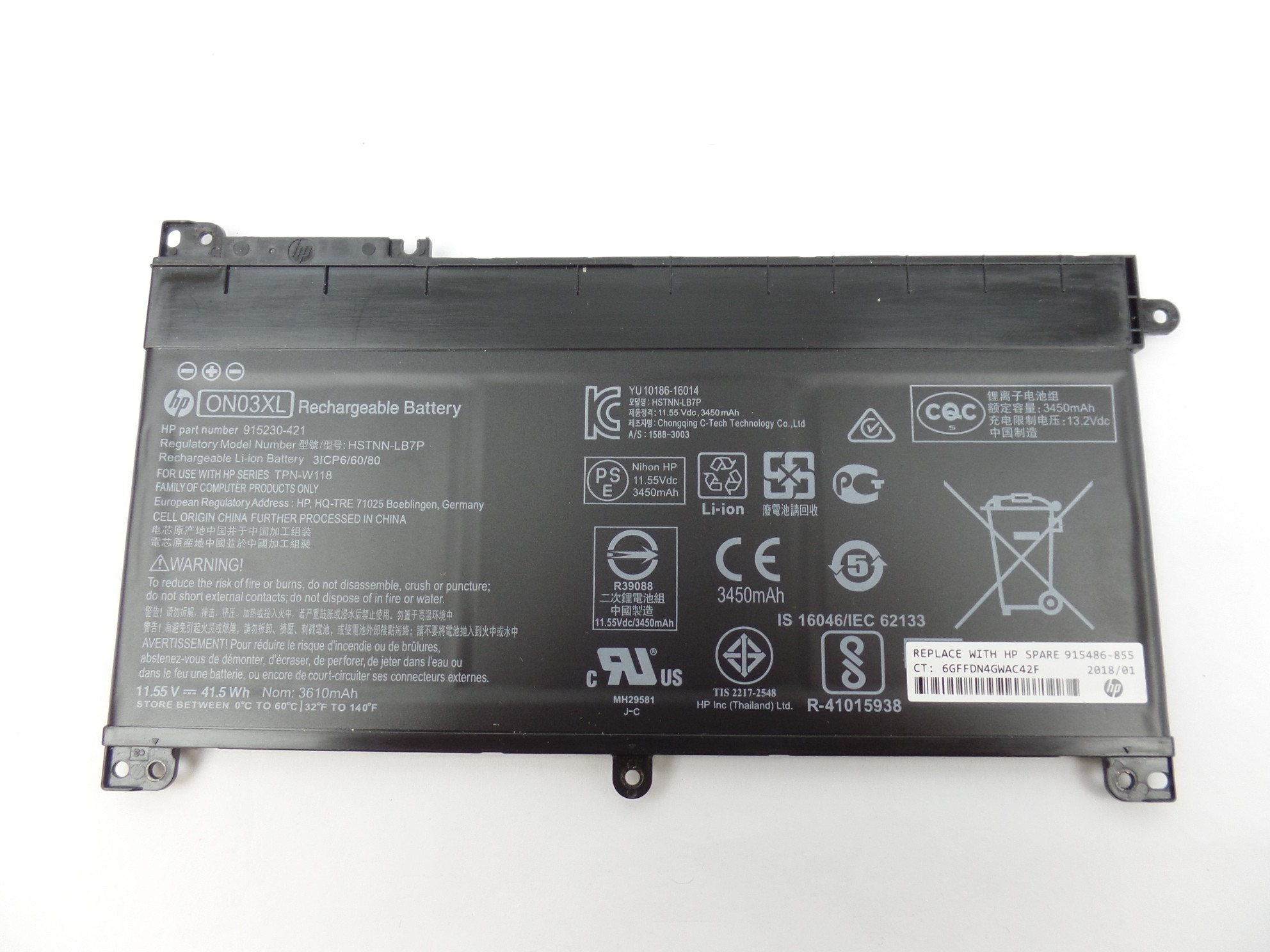 OEM Genuine Original HP Battery ON03XL Li-ion for HP Pavilion x360 M3-u003dx