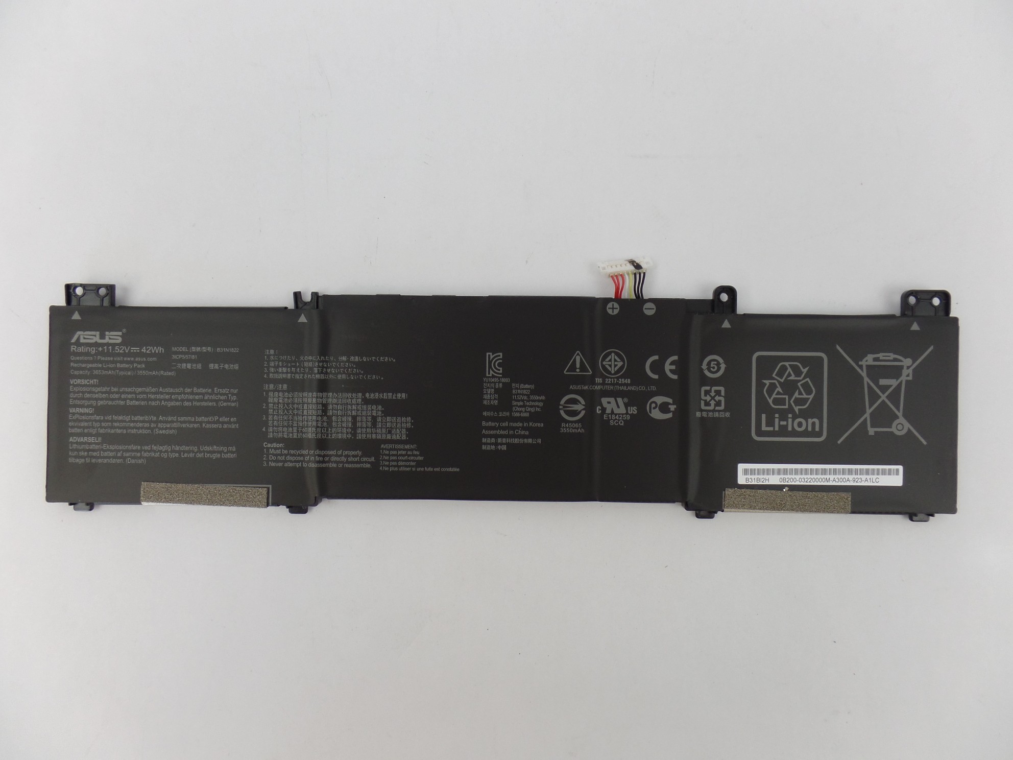 OEM Genuine Battery B31N1822 for Asus Q406D