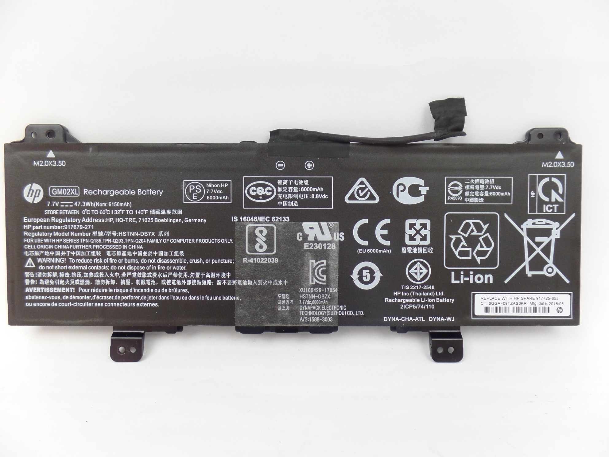 OEM Genuine Original HP Battery GM02XL Li-ion for HP Chromebook 14-ca052wm 