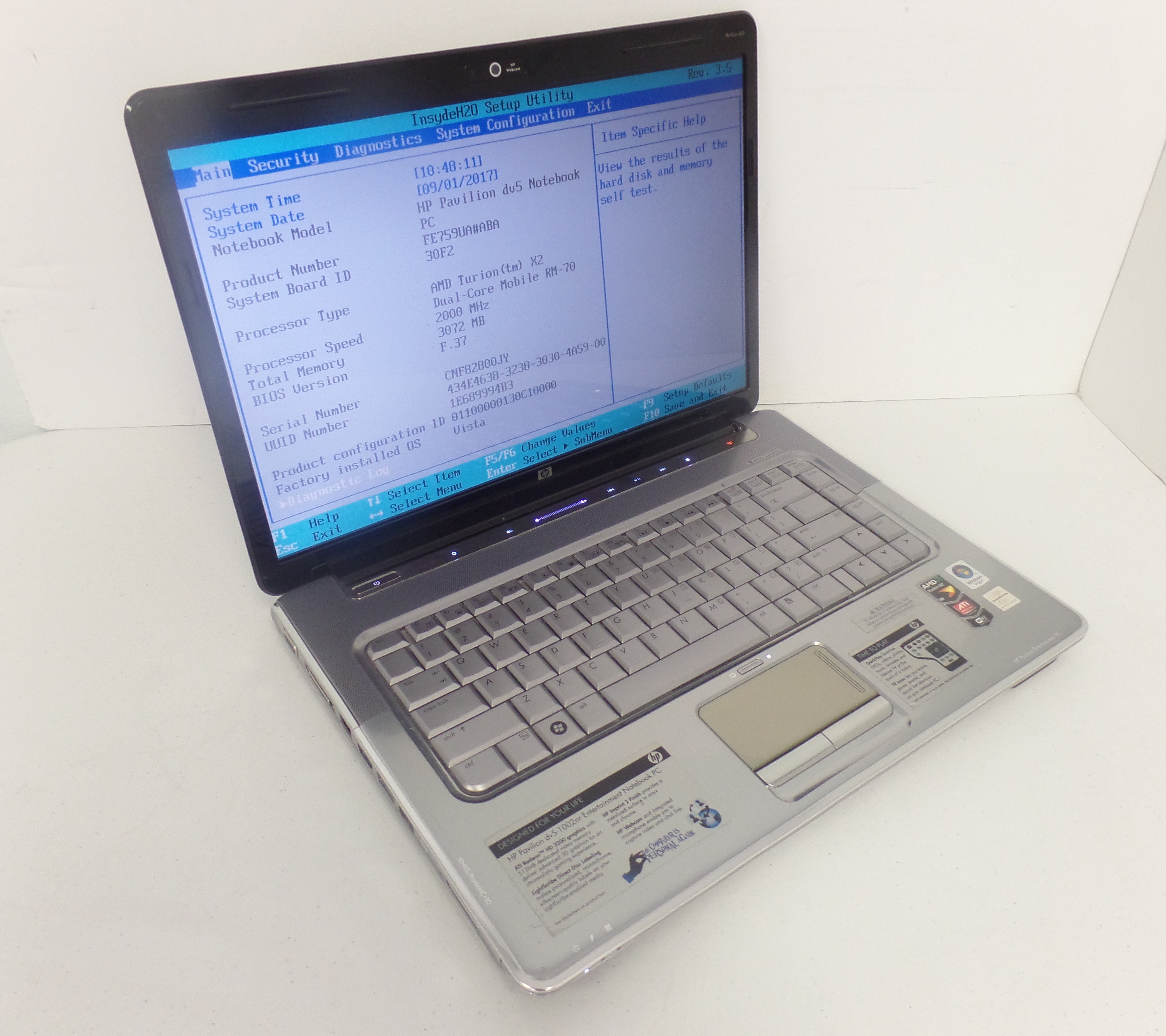 Amd Turion X2 Dual Core Mobile Rm 70 2 00 Ghz Hp Pavilion Dv5 15 Amd Turion X2 Rm 70 2 0ghz 3gb 250gb Fe759ua