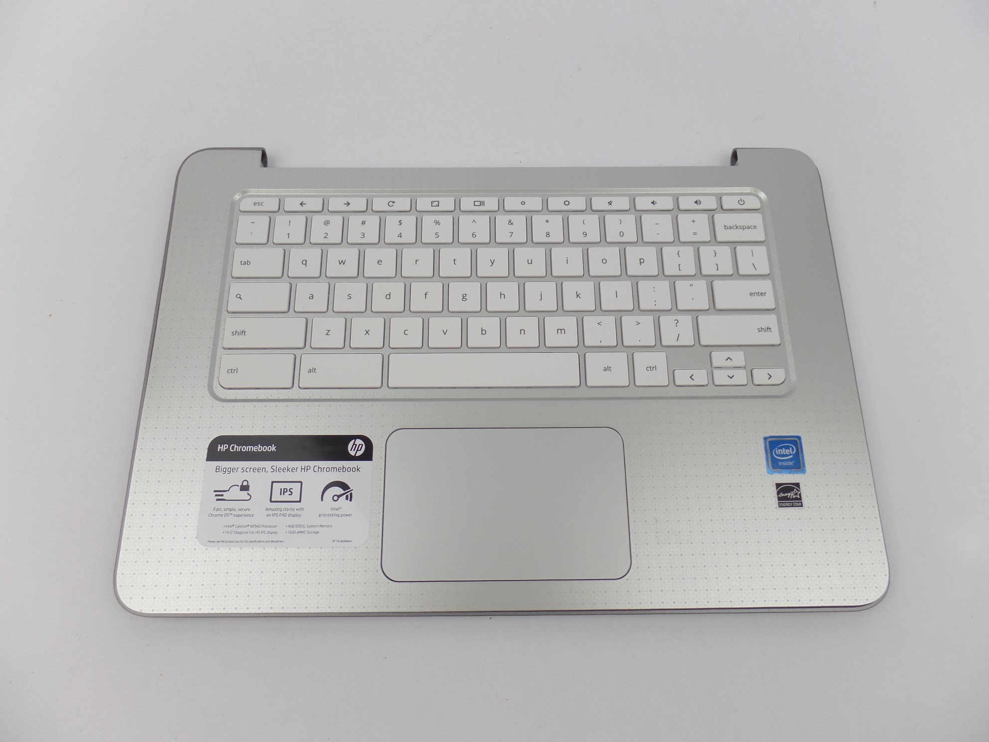 OEM Palmrest Touchpad Keyboard + Bottom Cover for HP Chromebook 14-ak040wm