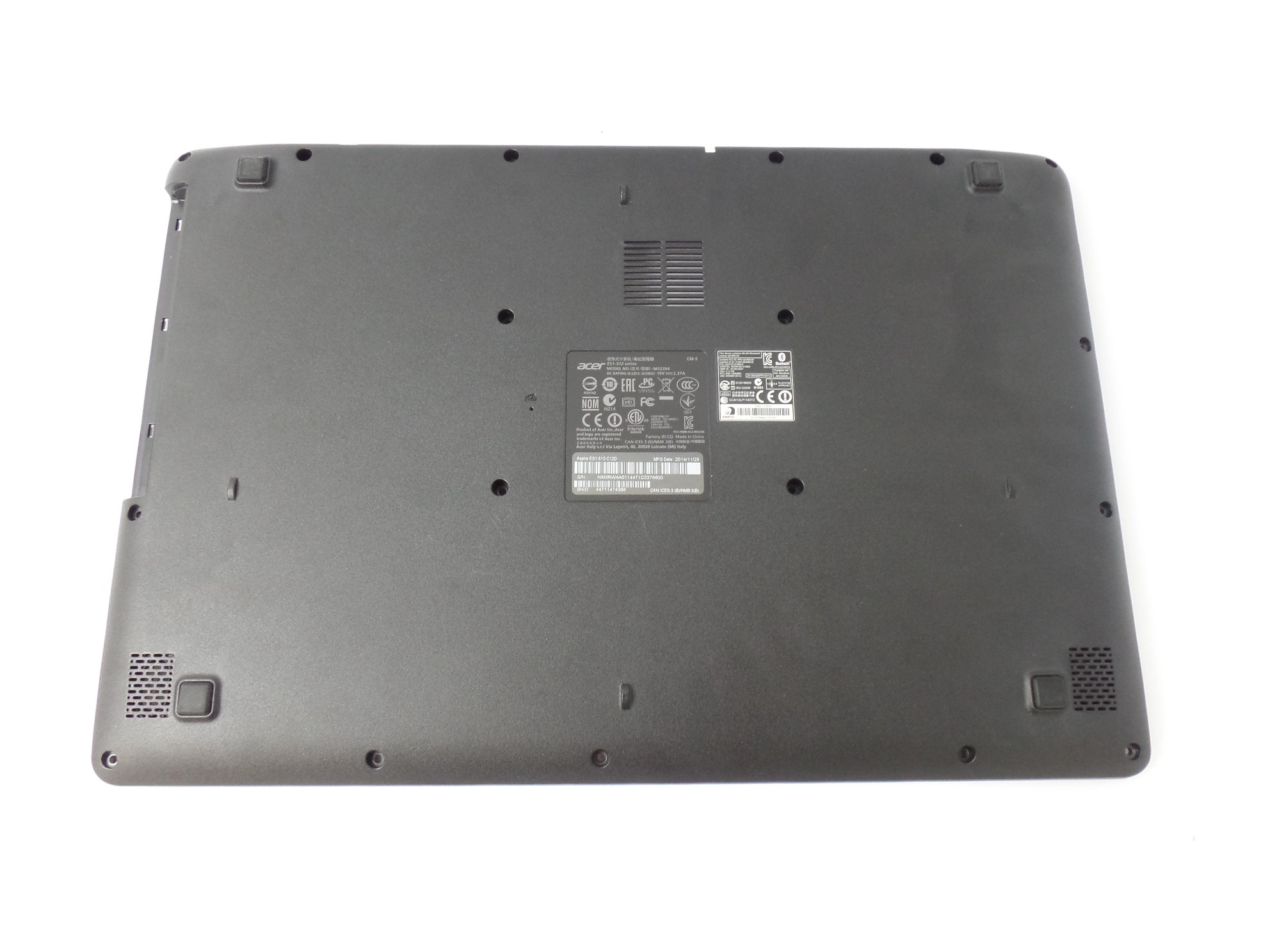 OEM Bottom Case Cover with Speakers and power jack for Acer ES1-512-C12D 