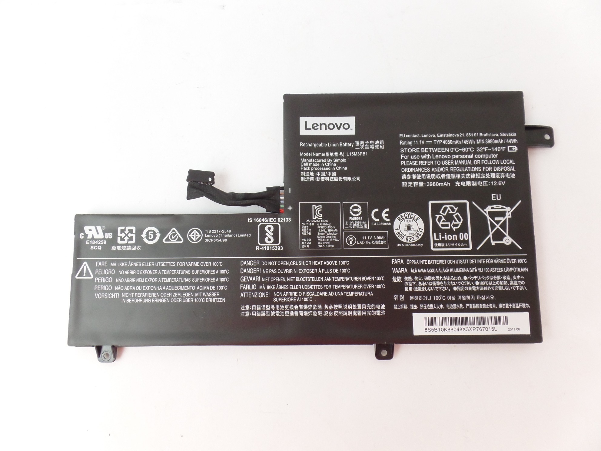 OEM Lenovo Li-ion Battery Pack L15M3PB1 for Lenovo N22 N23 N42-20 300e 80US 80H0