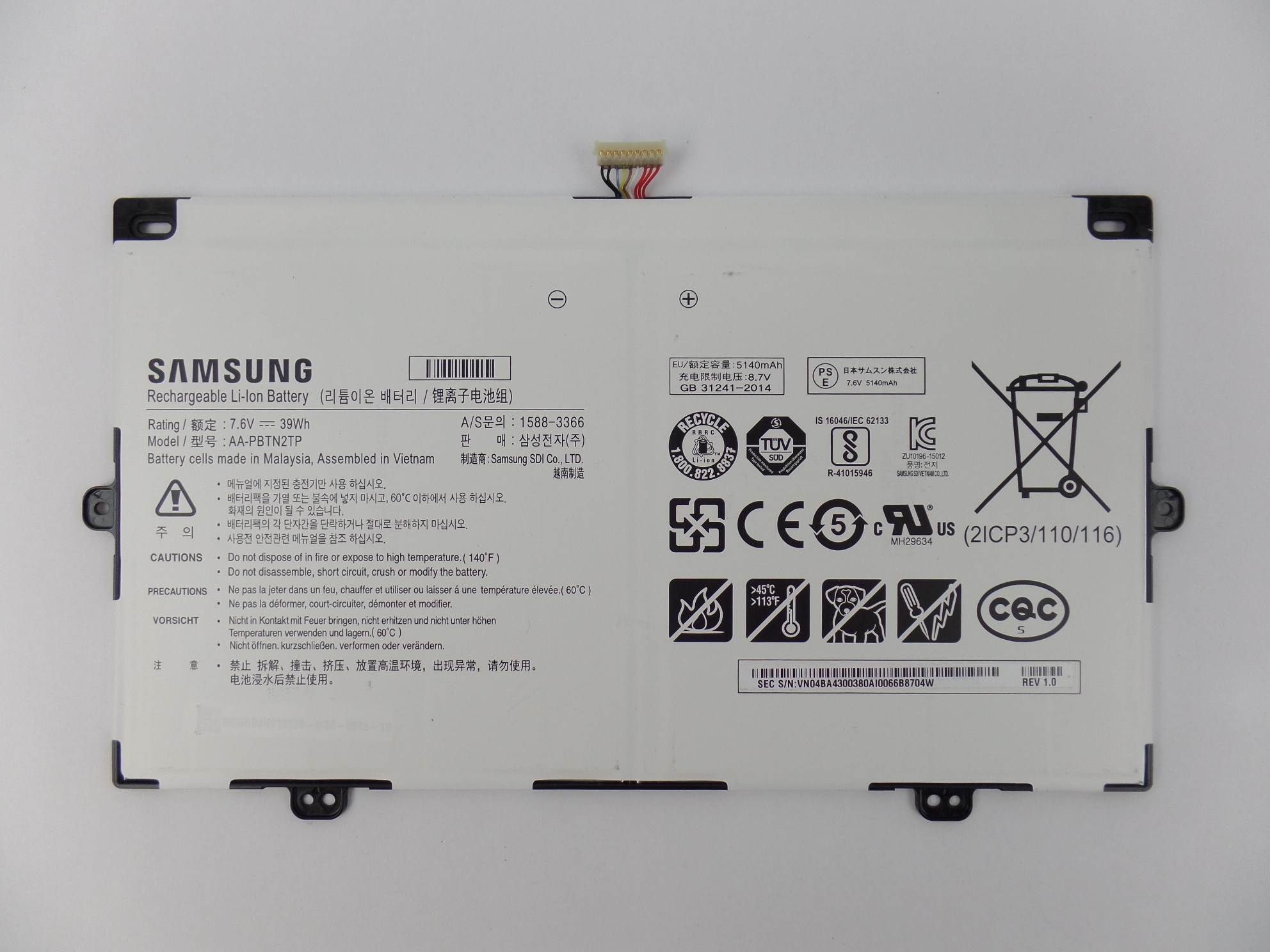 OEM Genuine Battery AA-PBTN2TP for Samsung Chrome XE513C24-K01US