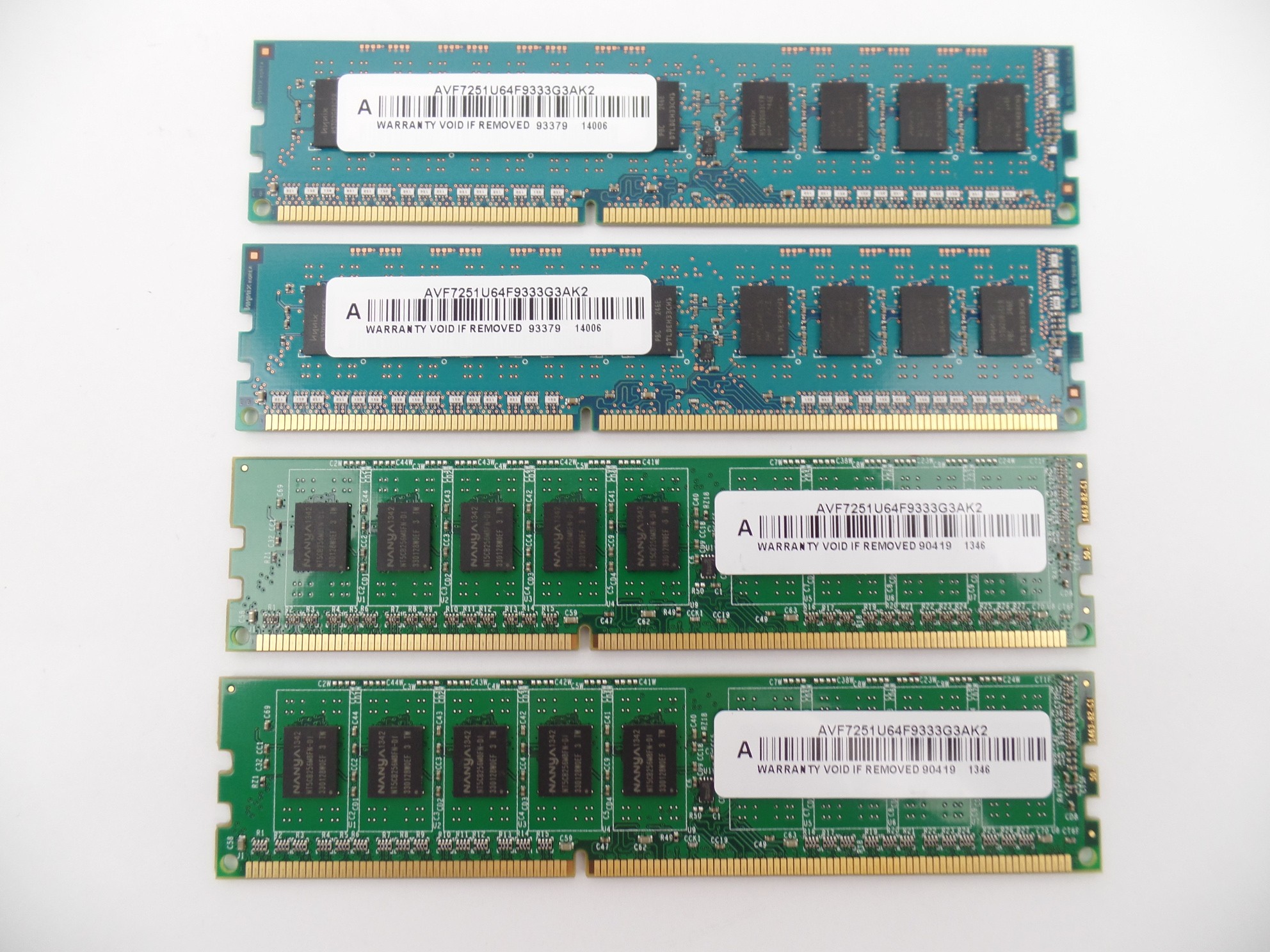 Lot of 4 bars of 4GB DDR3 ECC Server RAM 16GB Total