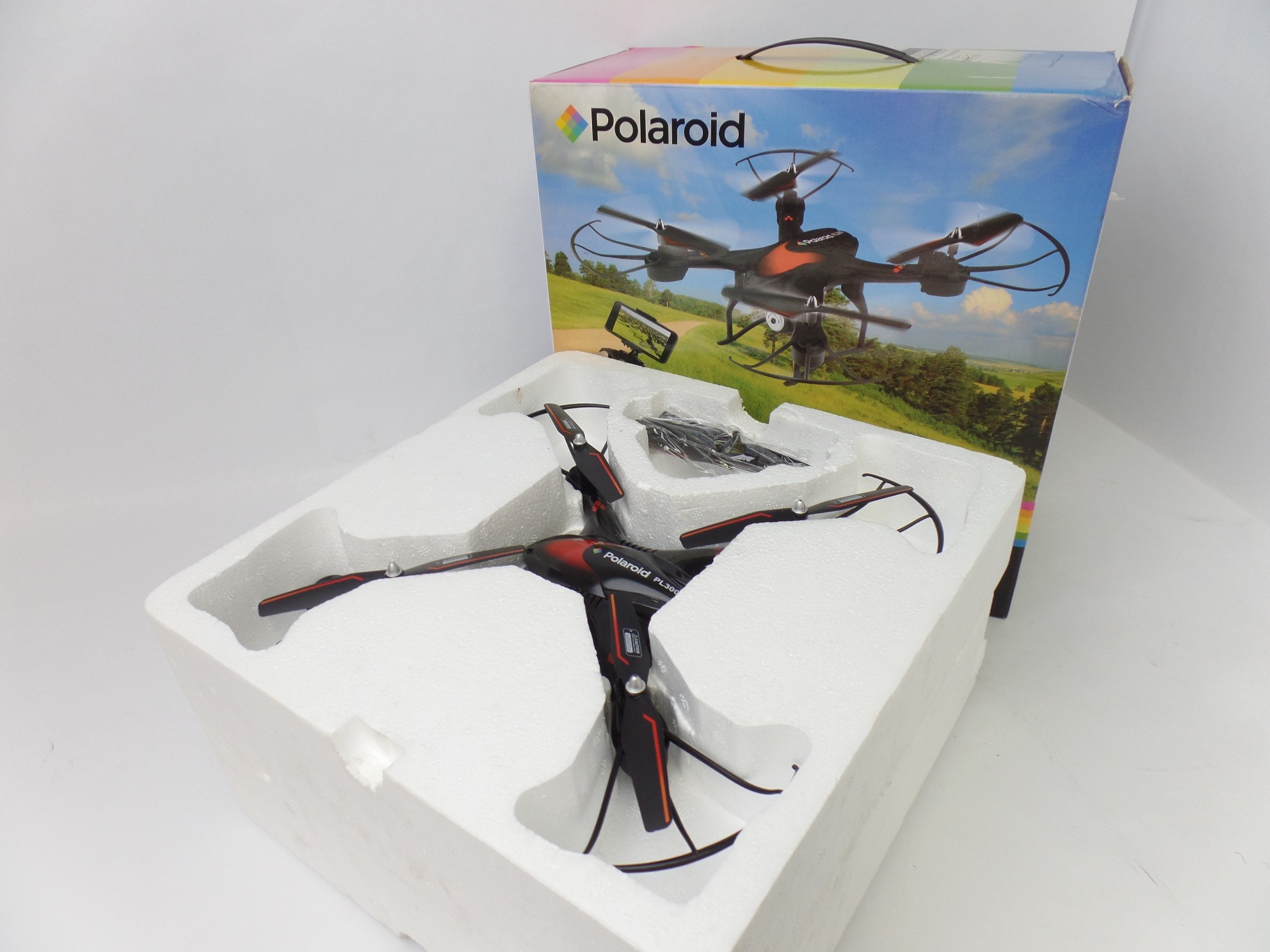  Polaroid PL300 WiFi Camera Drone 720p HD Live Streaming For Parts AS IS