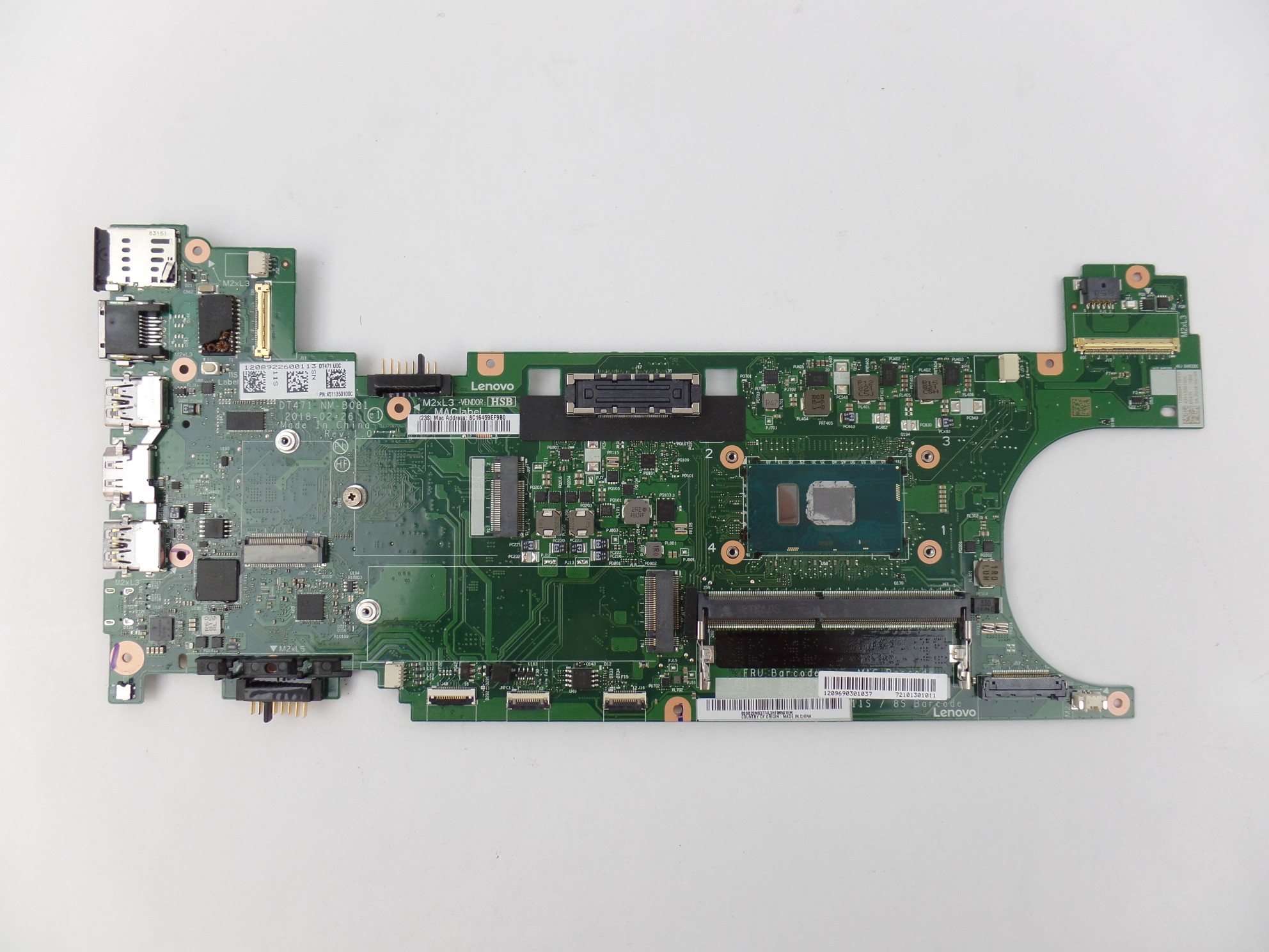For Parts: Motherboard Intel i7-7600U fits Lenovo ThinkPad T470s