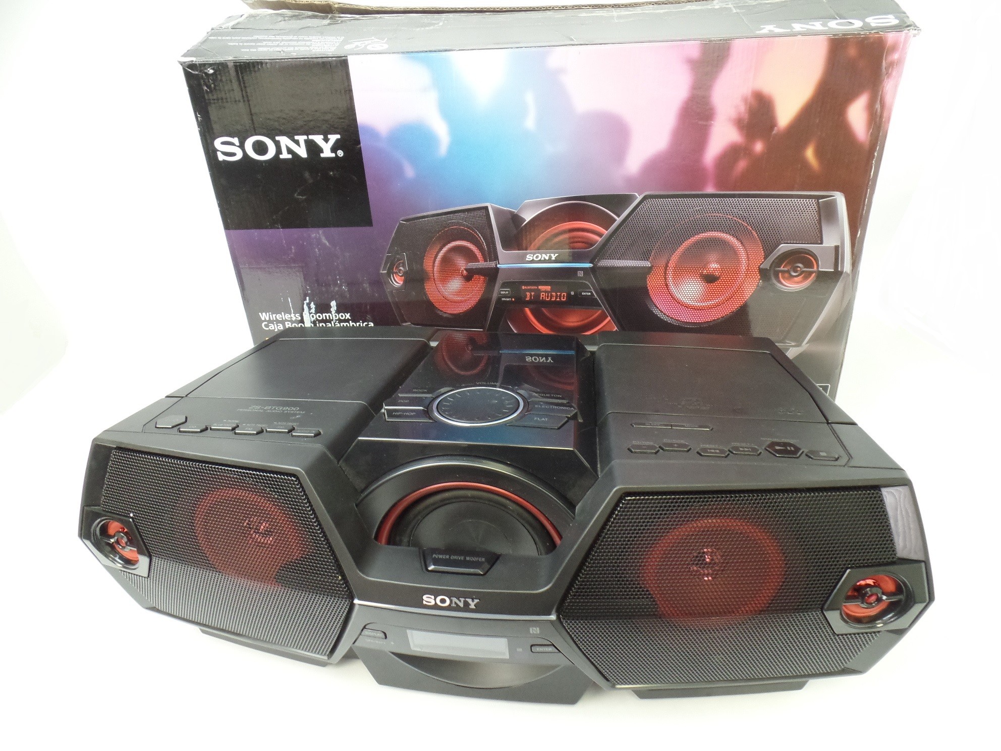 Sony Zs Btg900 Portable Nfc Bluetooth Wireless Boombox Speaker System For Parts