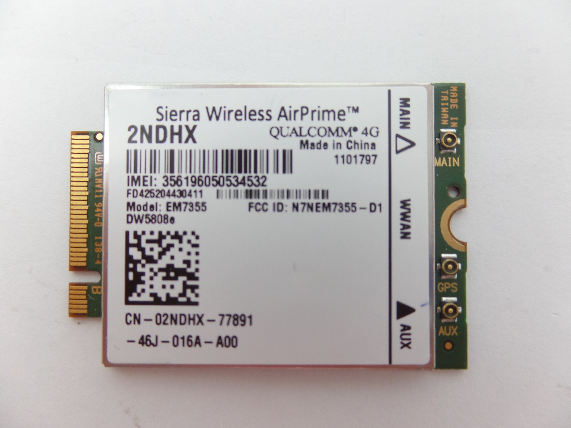 Sierra Wireless AirPrime 2NDHX EM7355 DW5808e 4G LTE WWAN HSPA Card for Dell