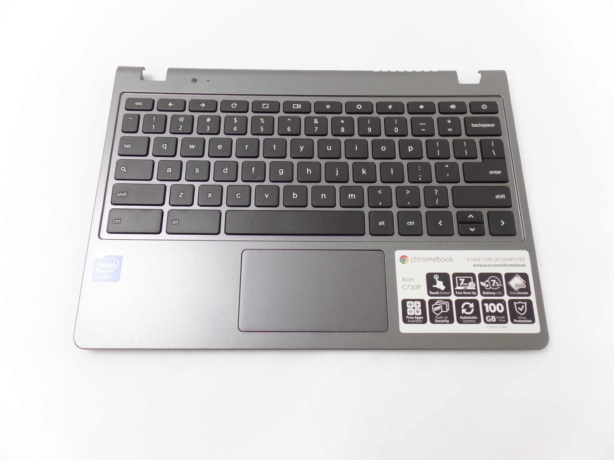 OEM Palmrest Touchpad Keyboard for Acer C720P-2848/2625 compatible with C740