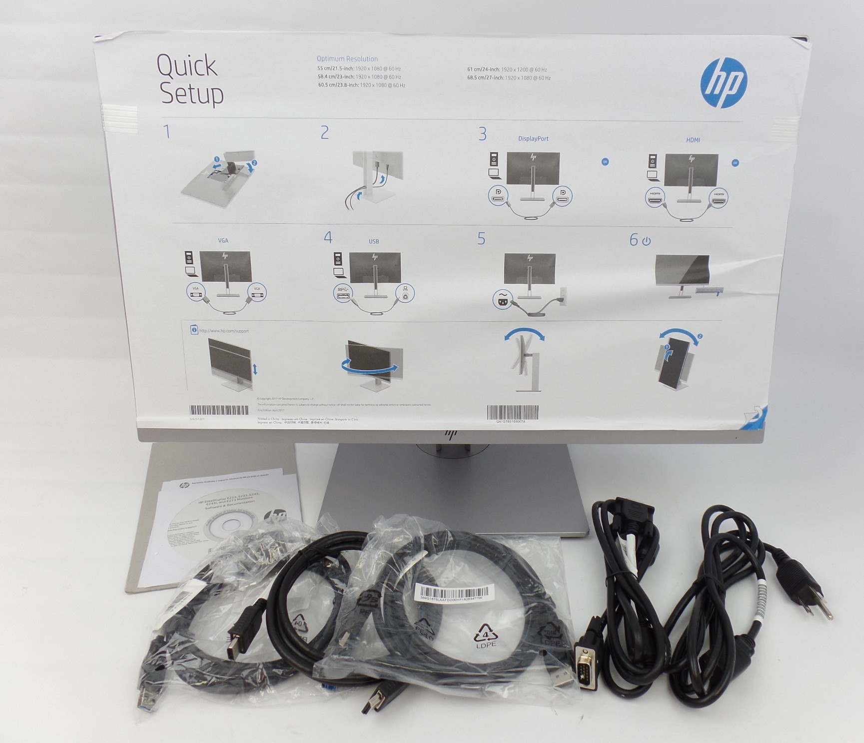 HP EliteDisplay E223 21.5" Full HD IPS LED Backlt Monitor 1FH45A8 SD