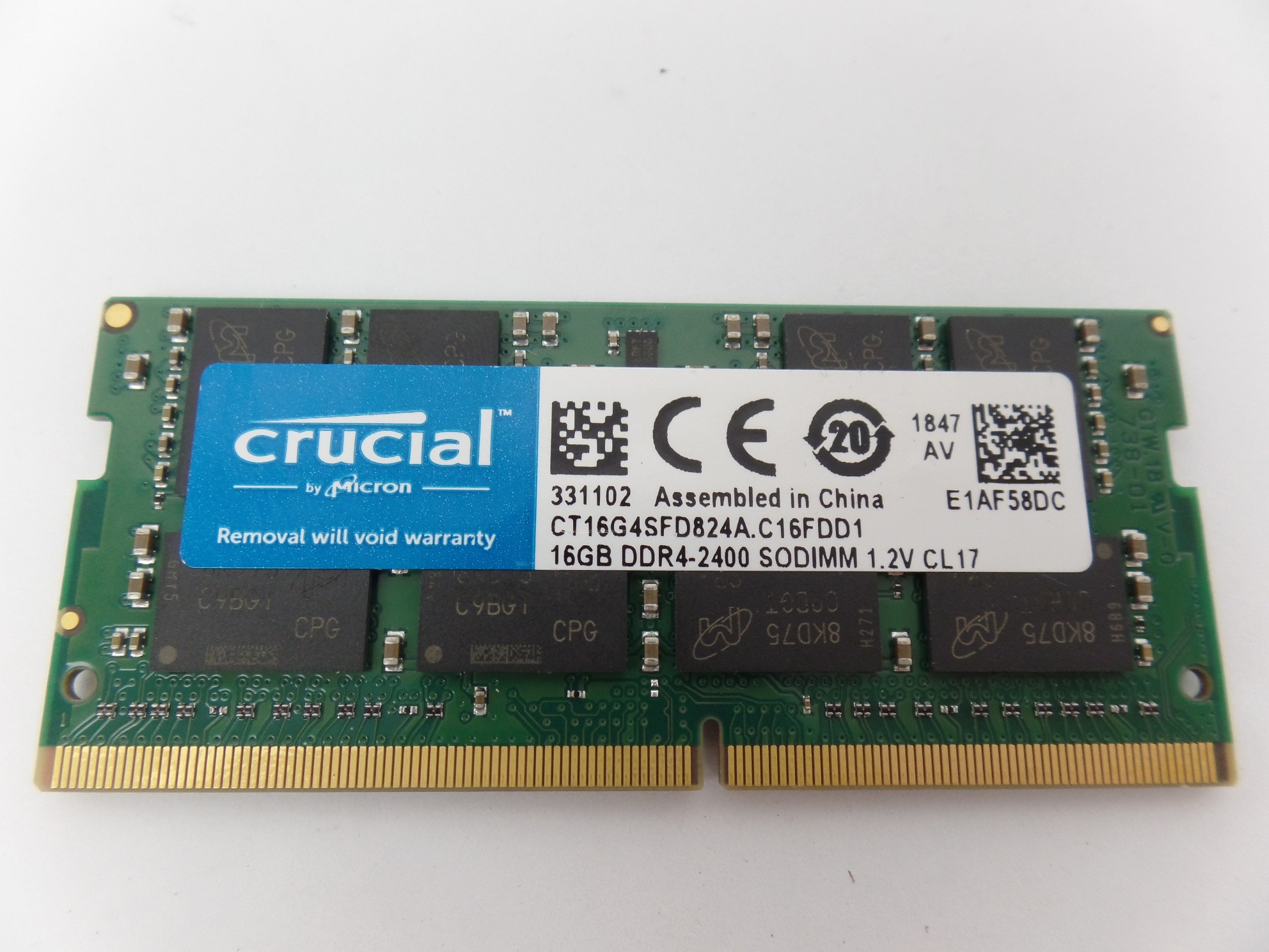 Crucial 16GB DDR4-2400 CT16G4SFD824A C16FDD1 SODIMM RAM Laptop Memory NON-ECC