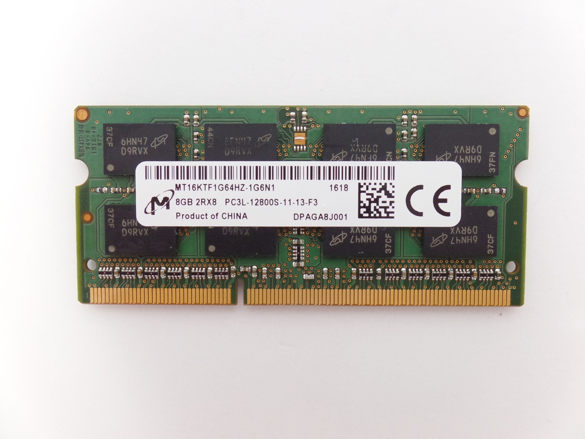 Micron 8GB PC3L-12800S SODIMM RAM Laptop Memory DDR3 Low Voltage
