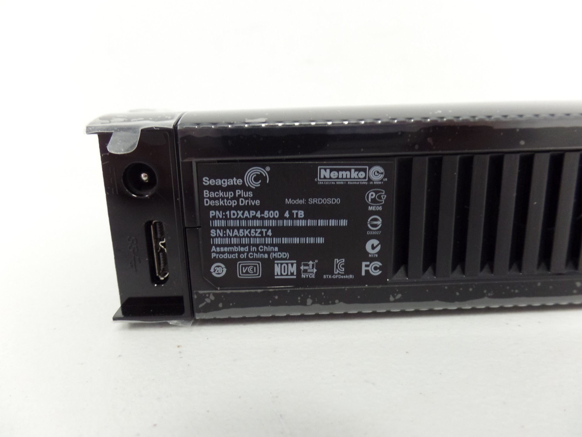 Seagate 4TB USB 3.0 Desktop Backup Plus External HDD SRD0SD0 PN1DXAP4